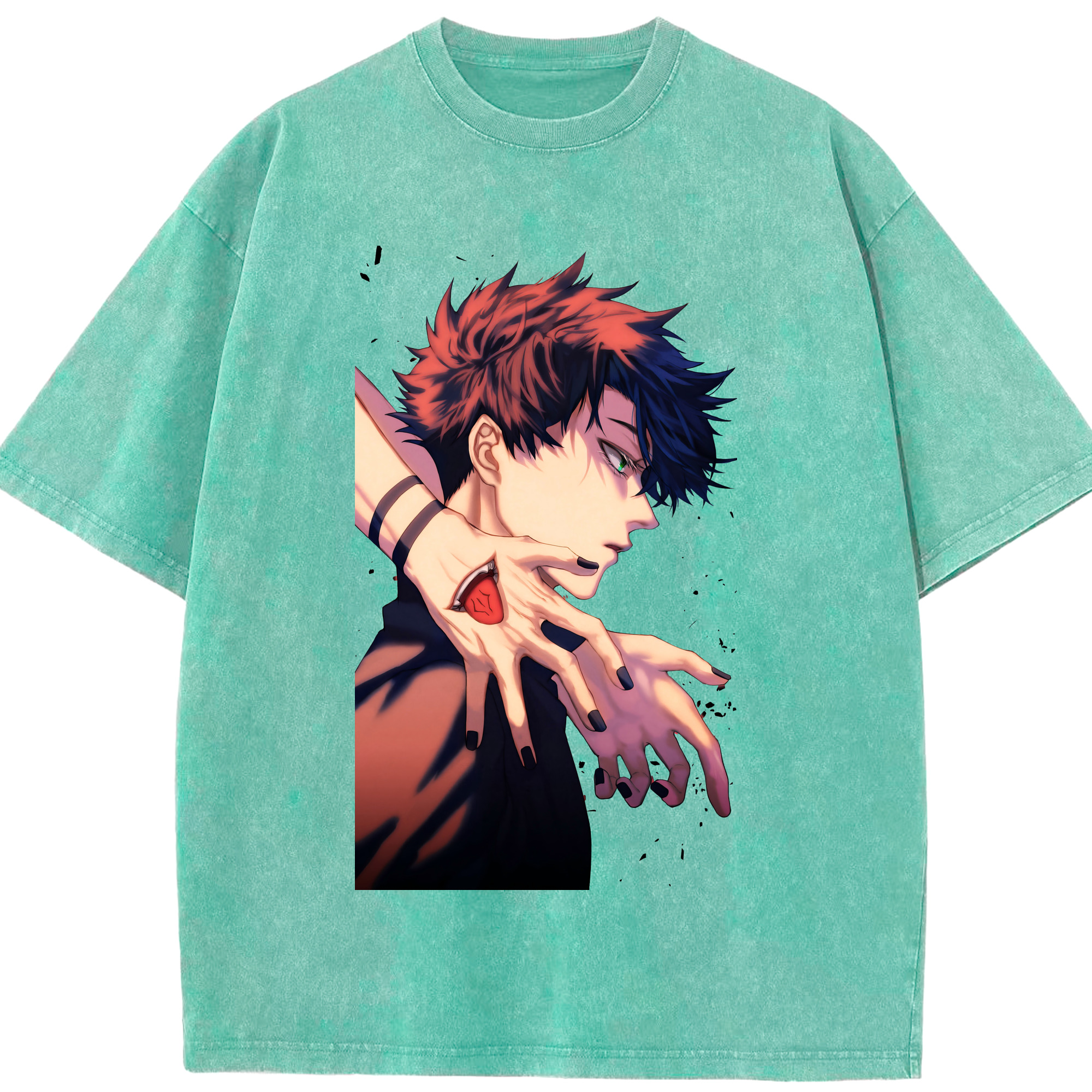 （画像用） 呪術廻戦 Jujutsu Kaisen 綿100% ヴィンテージ風 半袖Tシャツ（フロントプリント）